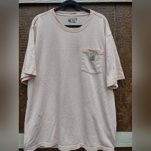 Carhartt Peach Loose Fit One Pocket Short Sleeve T Shirt Mens XL - Picture 1 of 3